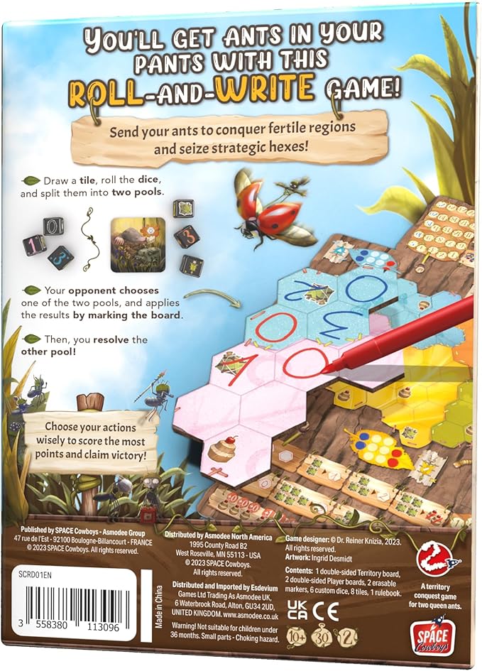 Marabunta Board Game - A Strategy Game of Ant Colony Domination! Fun Family Game for Kids & Adults, Ages 10+, 2 Players, 30 Minute Playtime, Made by Space Cowboys