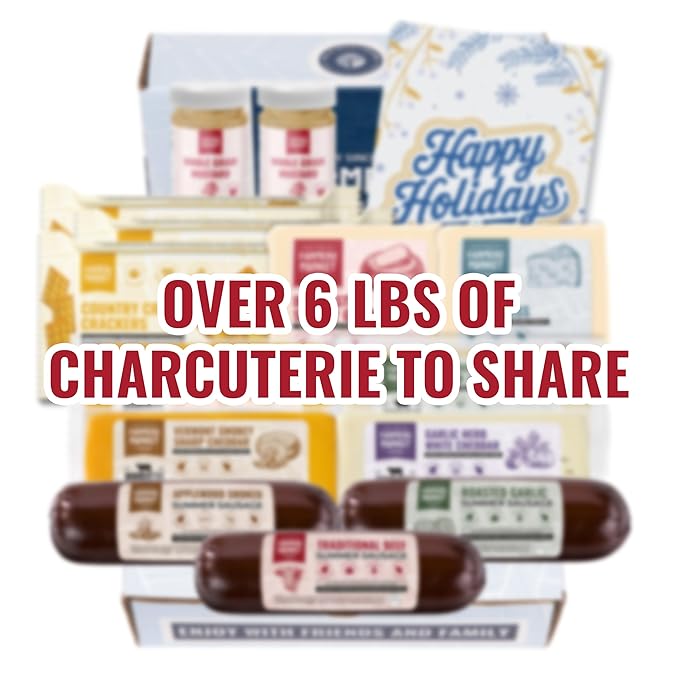 Holiday Charcuterie Gift Box, Wisconsin Cheese and Sausage, Farmers Market, Holiday Gift Basket, Heritage Collection