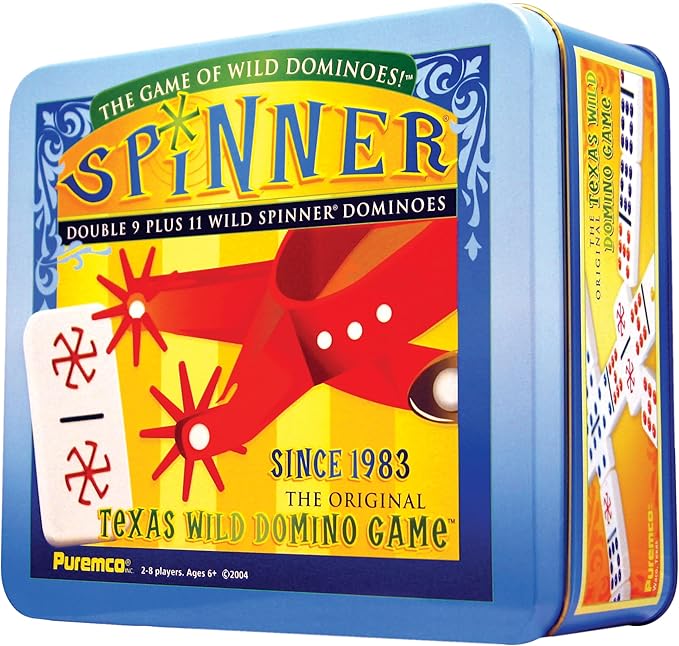 University Games, Spinner Game of Wild Dominoes in On-the-go Travel Tin , for 2 to 8 Players Ages 6 and Up