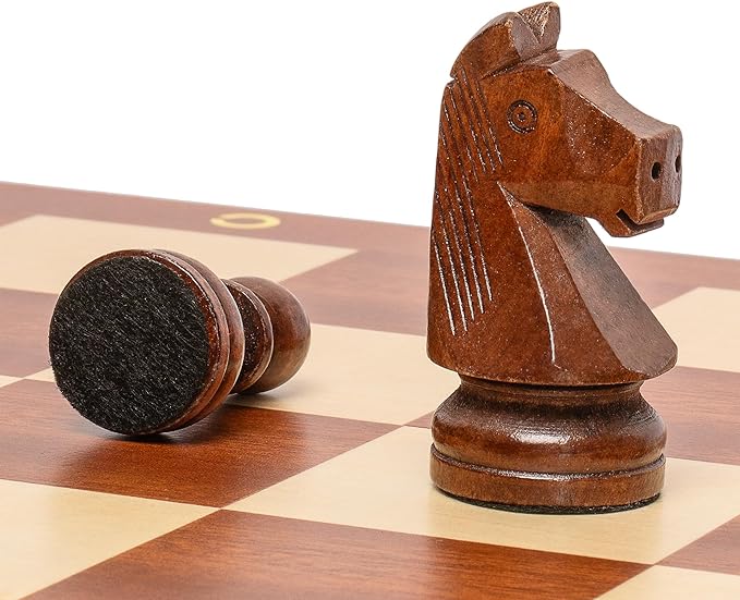 Husaria Professional Staunton Tournament No. 6 Wooden Chess Game Set with 2 Extra Queens, 3.9-inch Kings