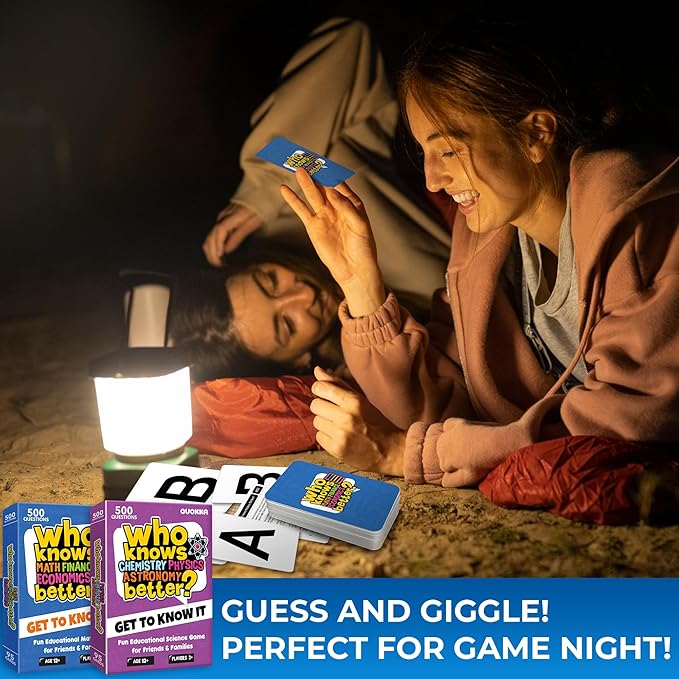 QUOKKA Board Games for Kids 8-12 and Family - Set of 4 Who Knows It Better? - 2000+ Questions Across Biology, Culture, STEM and Math - Educational Trivia Cards for Learning and Game Night