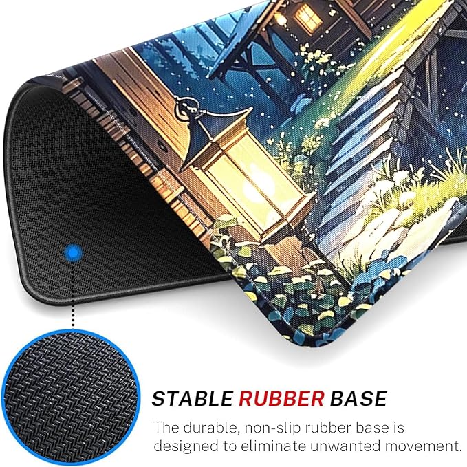 MTG Playmat- Stitched Edges Forest TCG Playmat-Non-Slip Landscape Play Mat Smooth Surface Rubber Base Board Game Mousepad 24x14 inches for Trading Card Game Playing with Storage Bags