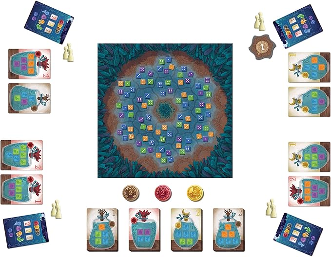 Z-Man Games Noctiluca Board Game - Dive into The Glowing Depths in This Colorful Dice Game! Strategy Game for Kids & Adults, Ages 8+, 1-4 Players, 30 Minute Playtime, Made