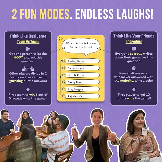 Desi Feud Board Game | Ultimate Survey Gameshow | Fun for Friends & Family | Great for House Party, Gifting & Road Trips | Easy to Play