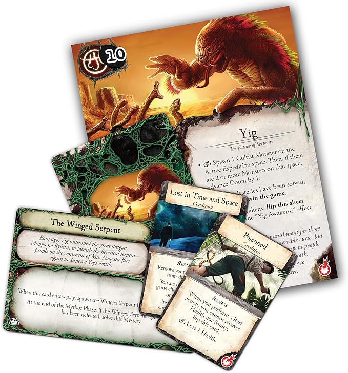 Eldritch Horror Forsaken Lore Board Game EXPANSION | Mystery Game | Cooperative Board Game for Adults and Family | Ages 14+ | 1-8 Players | Avg. Playtime 2-4 Hours | Made by Fantasy Flight Games