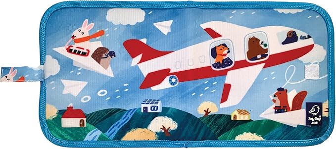 JJB & Friends Airplanes Doodle It and Go Activity Book | Erasable and Reusable Chalk Board Book | for Drawing and Creative Play | Portable & Mess-Free | Includes Dust-Free Chalk