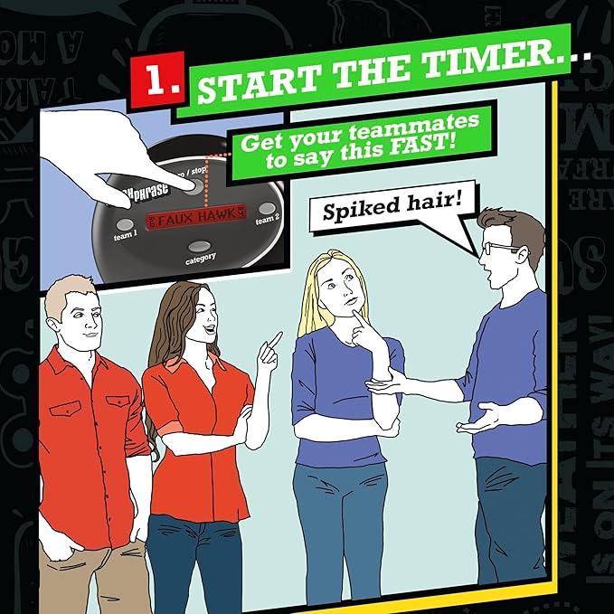 Hasbro Gaming Catch Phrase Electronic Game | Fun Active Handheld Party Games for Adults, Teens, and Kids | Ages 12+ | 4 or More Players, 2 Teams | Portable Family Travel Games (Amazon Exclusive)