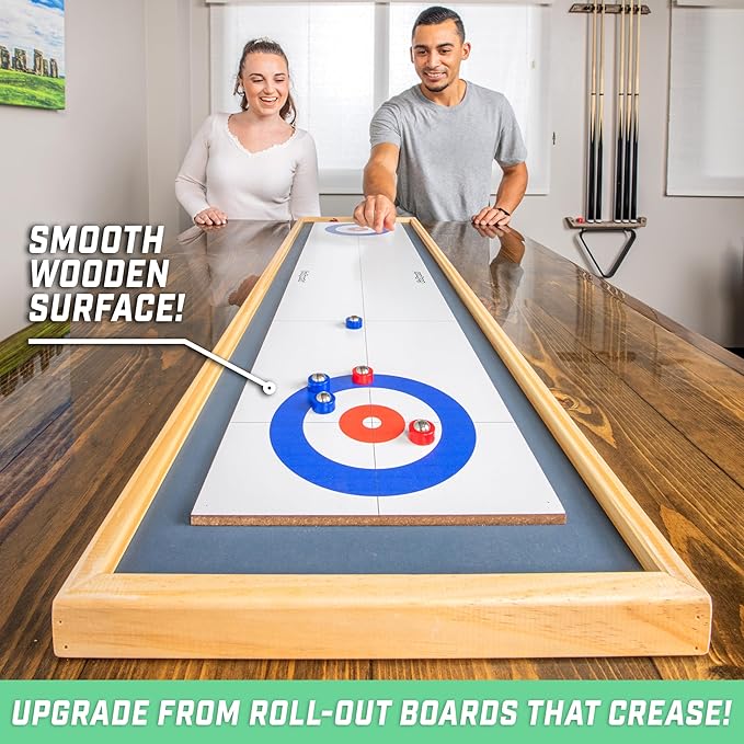 GoSports Shuffleboard and Curling 2 in 1 Tabletop Board Game