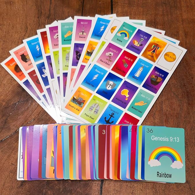 Bible Loteria Game - Christian Bingo - Easy Family-Friendly Party Games - Religious - Card Games for Adults, Teens & Kids - Large Group Games - Spanish Christian Game - 2-10 Players