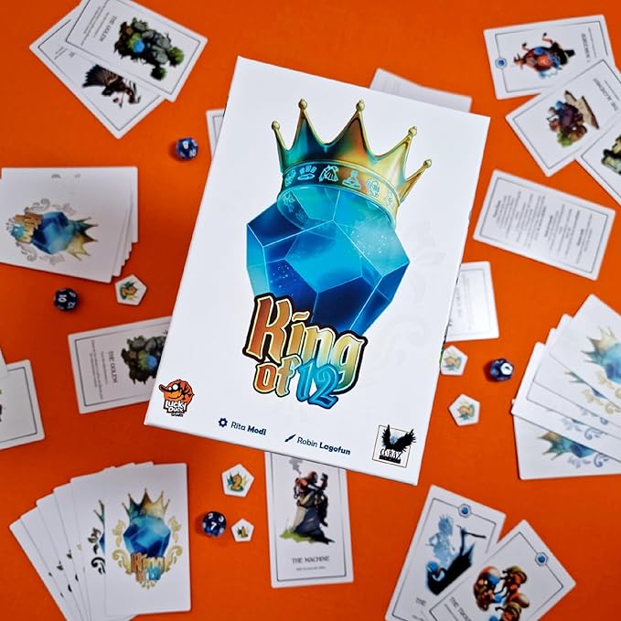 King of 12 Board Game - Conquer The Kingdom and Claim The Throne! Strategy Game, Family Game for Kids and Adults, Ages 10+, 2-4 Players, 20-40 Minute Playtime, Made by Lucky Duck Games