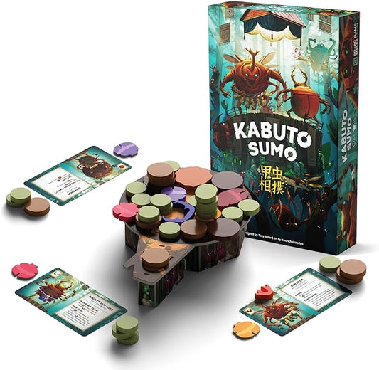 Kabuto Sumo: Bug Wrestling - Board Game - Dexterity Game - 2 to 4 Players - 15-20 Minutes Play Time