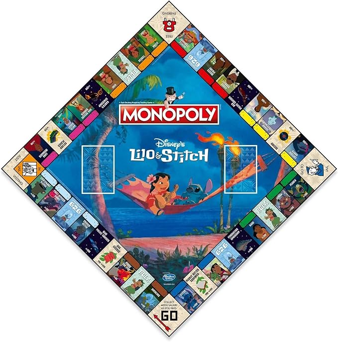 Winning Moves Disney Lilo and Stitch Monopoly Board Game, Embark on an Out of This World Journey with Lilo, Stitch, Nani, Jumba and Many More, Gift for Ages 8 Plus