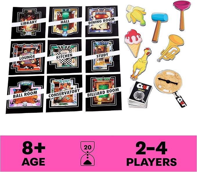 Spin Master Games, Clue Giant Edition, Family Game for Indoor & Outdoor Fun with Big Oversized Board, for Family and Kids, 2-4 Players, Ages 6 & Up