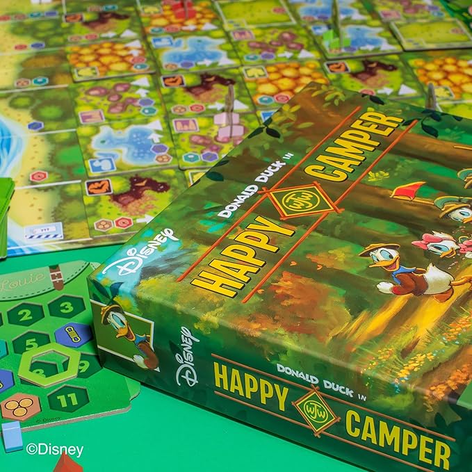 Walt Disney's Donald Duck in Happy Camper - Family Strategy Board Game, Officially Licensed, Family & Kids Ages 8+, 2-5 Players, 30 Min