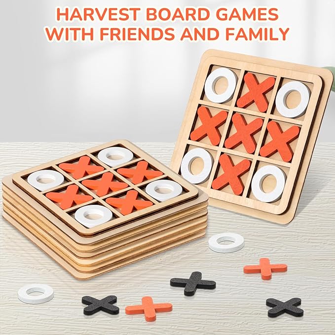 24 Pcs Wooden Tic Tac Toe Game Mini Board Game Xo Chess Board Tic Tac Toe Family Birthday Party Favors Goody Bag Stuffer