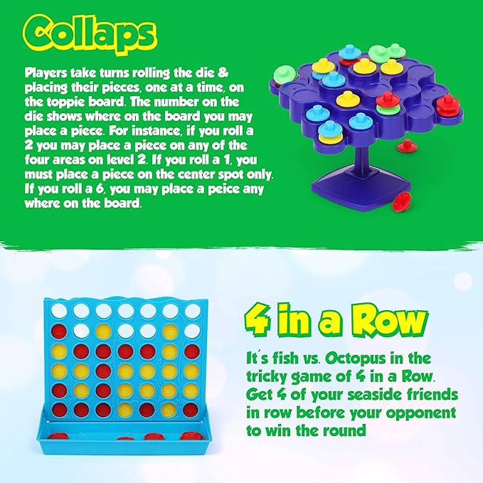 Travel Games 4-in-1 Airplane Travel Essentials, Road Trip Essentials Kids Fun Games, Easy Storage & Travel Friendly, Critical Thinking and Brain Development Skills