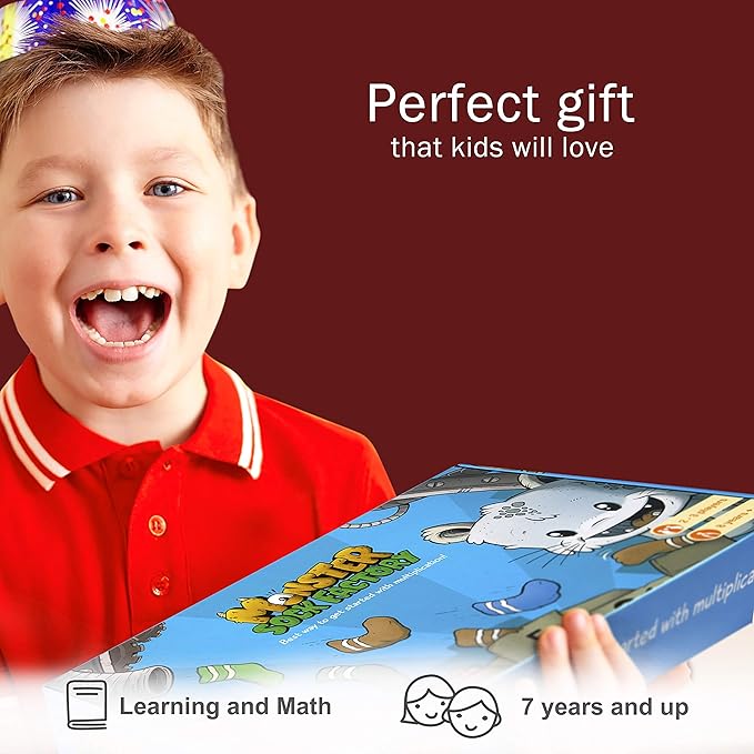 Monster Sock Factory Multiplication and Division Game - Fun Math Board Game for 6-10 Year Olds, Easy to Play STEM Toy for Kids at Home, Learning Gift for Girls & Boys, Grade 1 and Up