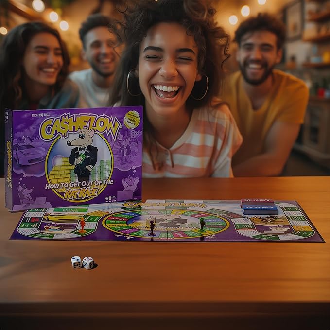 Rich Dad CASHFLOW Board Game, Educational Business & Finance Literacy Game, Ages 14 & Up - Financial Learning Games for Kids, Teens, Adults and Family