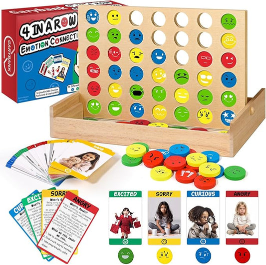Garybank Social Emotional Learning Therapy Games for Kids, w/56 Emotion Cards, Connect 4 Coping Skills Activities, Emotional Regulation Therapist Games, School Counselor Office Must Haves