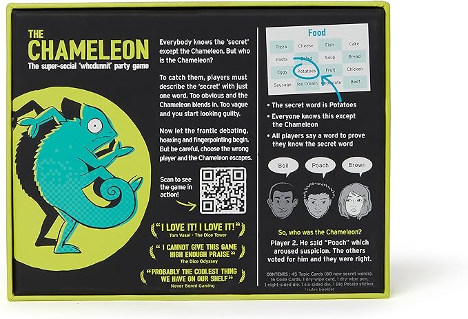 Big Potato The Chameleon, Award-Winning Board Game for Families & Friends | Includes 80 Extra Secret Words
