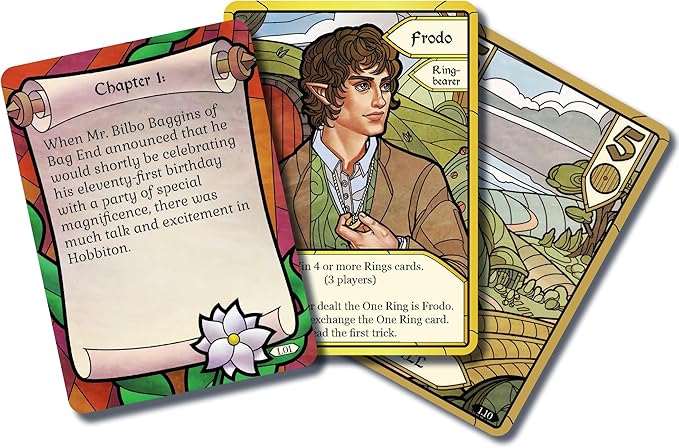 The Lord of The Rings The Fellowship of The Ring Trick-Taking Game - A Cooperative Card Adventure! Strategy Game for Kids & Adults, Ages 10+, 1-4 Players, 20 Minute Playtime, Made by Office Dog