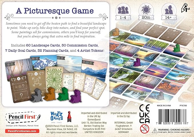 Sunset Over Water Card Game – A Picturesque Game of Painting Landscapes and Exploring Nature by Pencil First Games for 1-4 Players