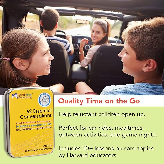 Mind Brain Emotion 52 Essential Conversations for Home, Therapy, Speech, School Classroom - Conversation Cards for Kids, Family, Teacher & Counselor to Build Growth Mindset & Communication Skills