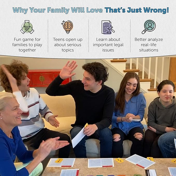 That's Just Wrong! – A Critical Thinking & Debate Game for Teens & Classrooms | Fun Ethical Dilemmas & Real-Life Legal Scenarios for Engaging Conversations