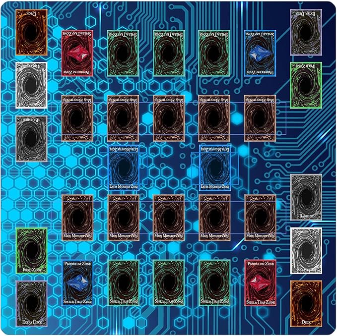 Card Rubber Mat - 2 Player, Square playmat for Gamer 60x60cm/23.6x23.6inch