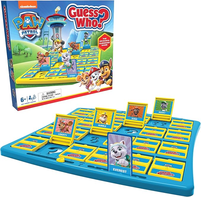 Guess Who? PAW Patrol Board Game, Featuring Chase, Rocky, Skye, and More, Officially Licensed Nickelodeon PAW Patrol Game, Family-Friendly Children's Mystery Game of Deduction, Ages 6 & Up
