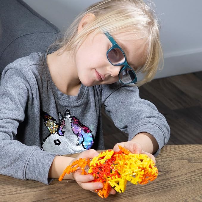 That Hinge Toy 82 Piece Yellow + Red Set, Animal + More STEM Construction Toy Building Set