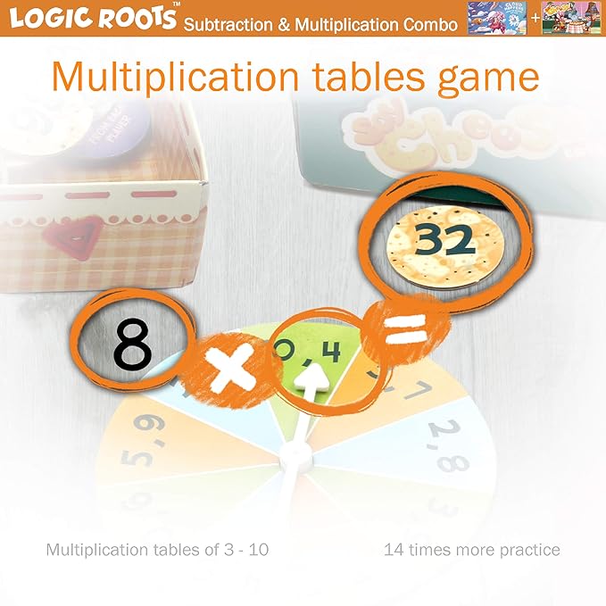 Addition and Subtraction Games - Pack of 2, Cloud Hoppers &Say Cheese Cafe, Math Board Games and STEM Toys for 5-9 Year Olds, Gift for Kids (Girls & Boys), Homeschoolers, Grade 1 & Up