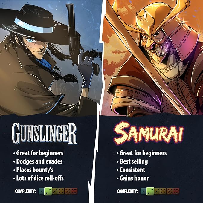 Two Hero Box - Gunslinger v Samurai - Fast Playing Collectible Tabletop Game