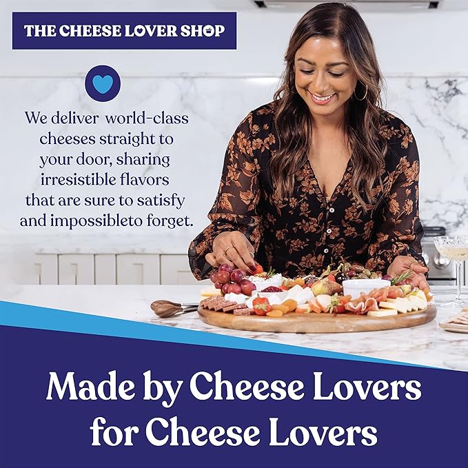 The Cheese Lover Shop Holiday Kit, Platter with 5 Gourmet Cheeses and 6 Accompaniments, Cheese Sampler Gift Set