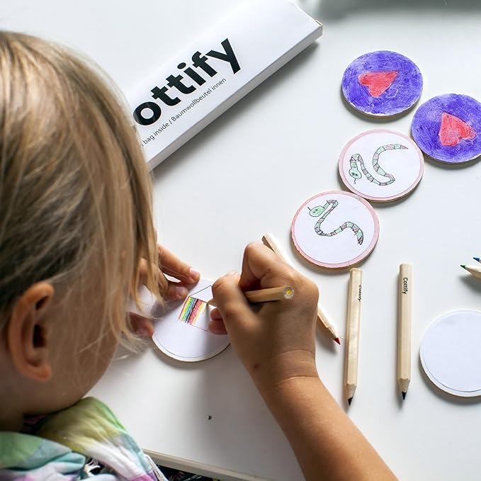 Create Your Own Memory Game 36pc Art & Craft Kit, Durable & Scratch-Resistant Blank Wooden Cards, Replacement Stickers, Matching Games for Toddlers 3-5 and Up, Blank Board Game