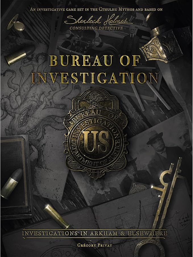 Bureau of Investigation: Investigations in Arkham & Elsewhere Board Game, Cooperative Mystery Game for Kids & Adults, Ages 14+, 1-8 Players, 120-240 Minute Playtime, Made by Space Cowboys