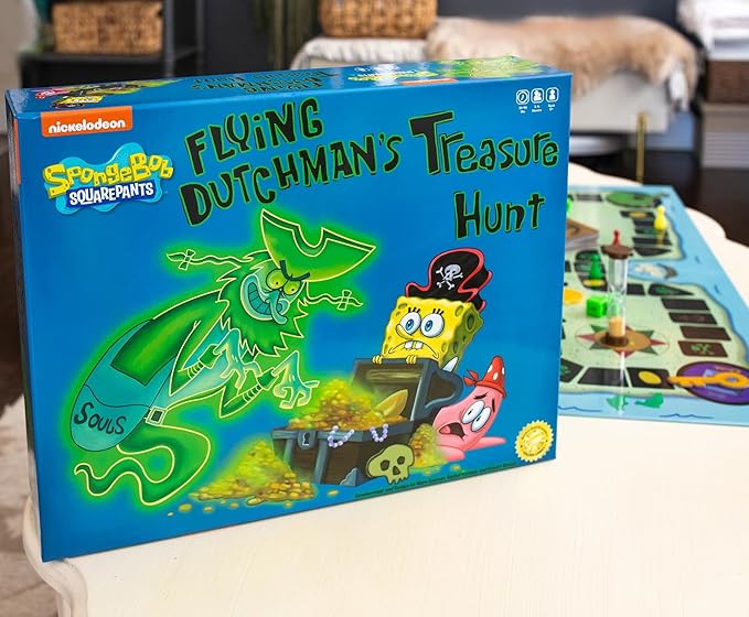 Nickelodeon Spongebob Squarepants Flying Dutchman's Treasure Hunt Board Game | Fun Family Entertainment for 2-6 Players