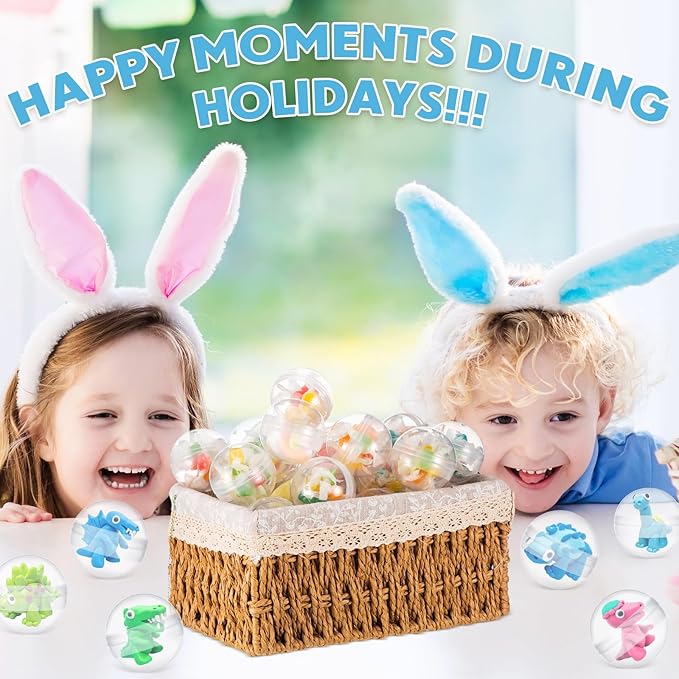 120 Pcs 2 Inch Empty Vending Machine Capsules Colored Round Capsules Toy Bulk Gumball Machines Plastic Balls Small Plastic Containers for Easter Party Favor Themed Gift (Clear)