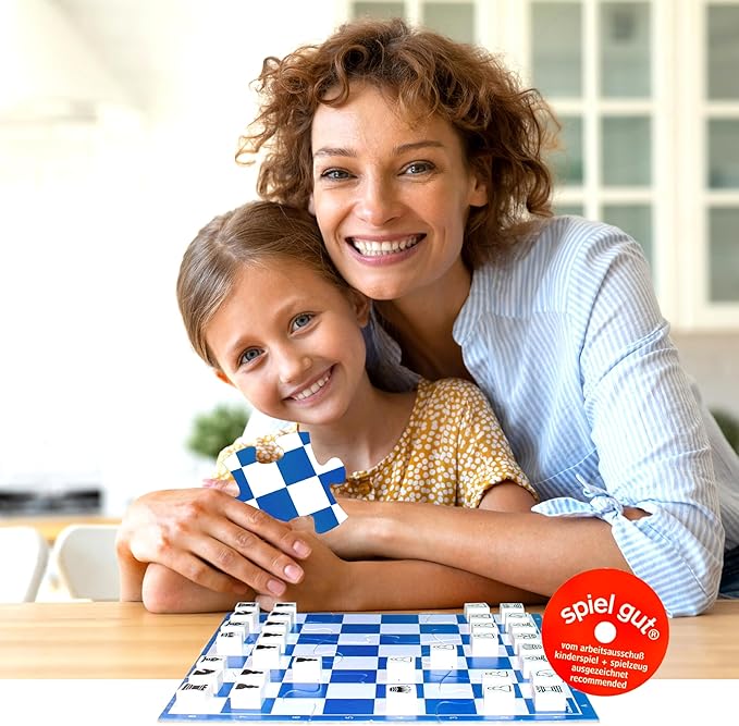 Chess Junior - Chess Set for Kids Ages 4 5 6 7 8, Board Game, Winner of The Brain Child Toy Award, Blue