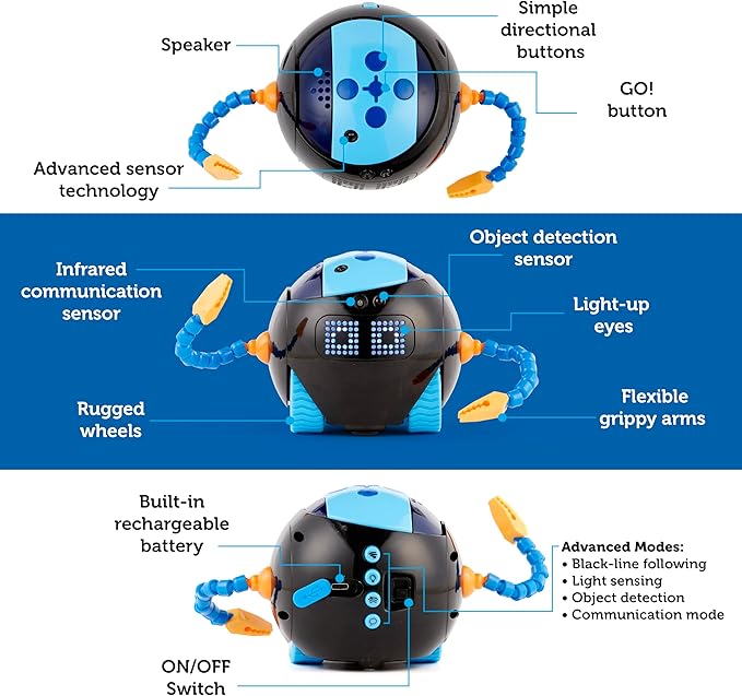 Learning Resources Cooper The STEM Robot - Coding for Kids, Building Toys, Robotics Kids, Montessori Programming, Gifts for Boy and Girls, Classroom Must Haves, Interactive Homeschool Supplies