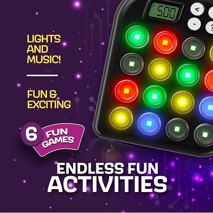 6 in 1 Brain Teasers & Memory Game, 6 Fun Games for Kids, Cool Handheld Toys, Unique Gifts for Teens, Best Activities for Tween Boy, Birthday Gift Ideas for Boys & Girls Ages 6-8 9 10 11 12 + Year Old