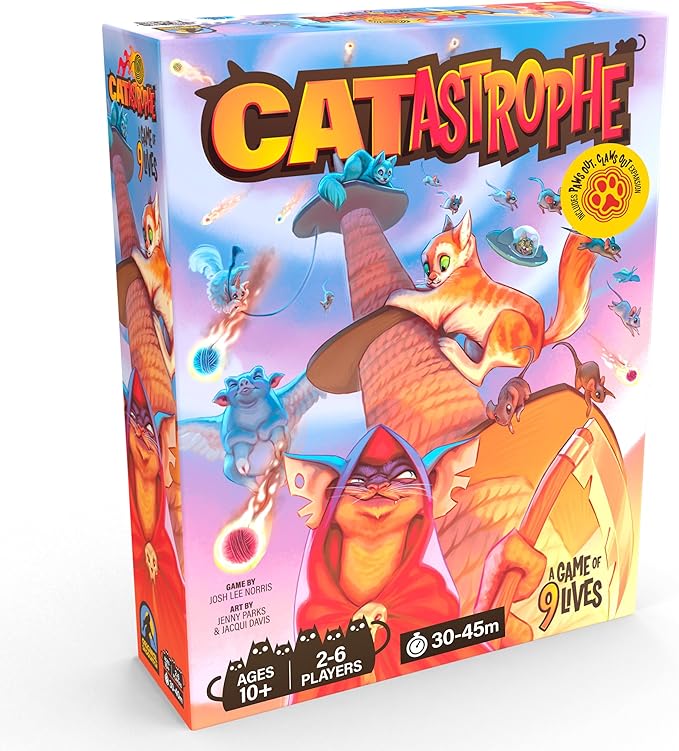 CATastrophe A Game of 9 Lives with Paws Out Expansion Pack! | The Purrfect Board Game for Family Night and Cat Lovers | Ages 10+ | 2-6 Players