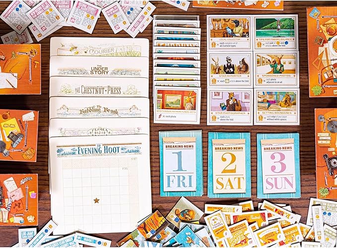 AEG & Flatout Games | Fit to Print | Build your Newspaper! | From the Creators of Cascadia | Easy to Learn | Quick to Play | Ages 10+ | For 1-6 Players