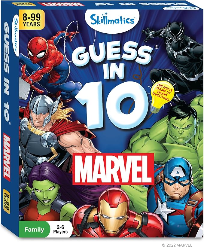 Skillmatics Guess in 10 Marvel, Perfect for Boys, Girls, Kids, Teens, Adults Who Love Card Games, Board Games, Toys, Avengers, Spiderman, Iron Man, Gifts for Ages 8, 9, 10 and Up