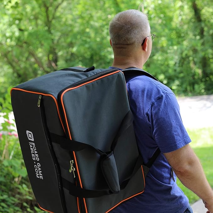 Board Game Bag - Allplay/BoardGameTables.com - [Backpack/Luggage Slip] - Padded Board Game Carrier (Oxford Gray)