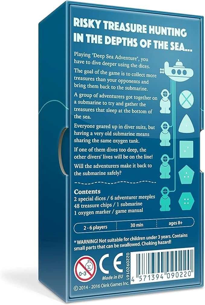 Deep Sea Adventure – Award-Winning Japanese Push-Your-Luck Board Game | 2–6 Players | Ages 8+ | Portable Travel Game