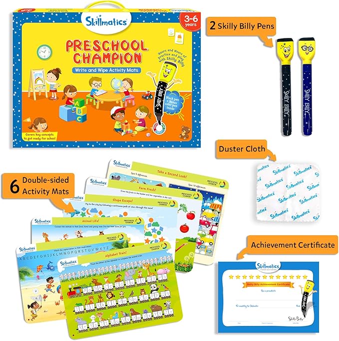 Skillmatics Preschool Champion, Fun Learning Activities, Educational Toy and Game, Gifts for Ages 3, 4, 5, 6