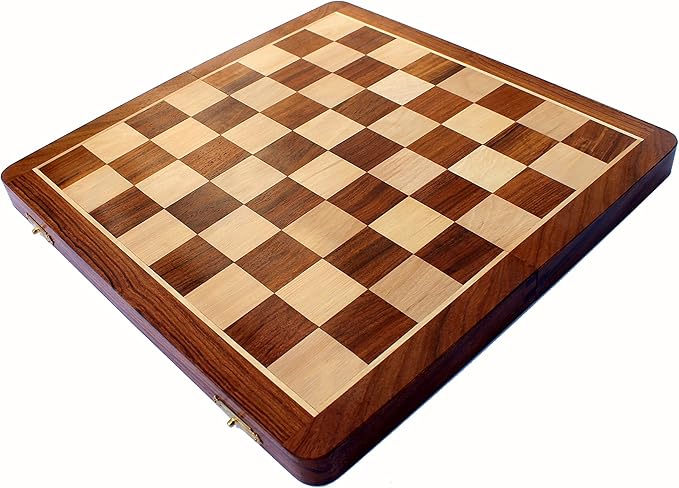 StonKraft Wooden Chess Board Without Pieces for Professional Chess Players - Appropriate Wooden & Brass Chess Pieces Chessmen Available Separately by Brand (14" x 14" - Acacia Wood)