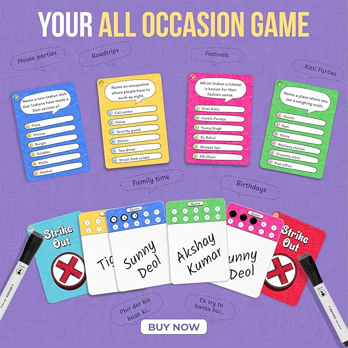 Desi Feud Board Game | Ultimate Survey Gameshow | Fun for Friends & Family | Great for House Party, Gifting & Road Trips | Easy to Play