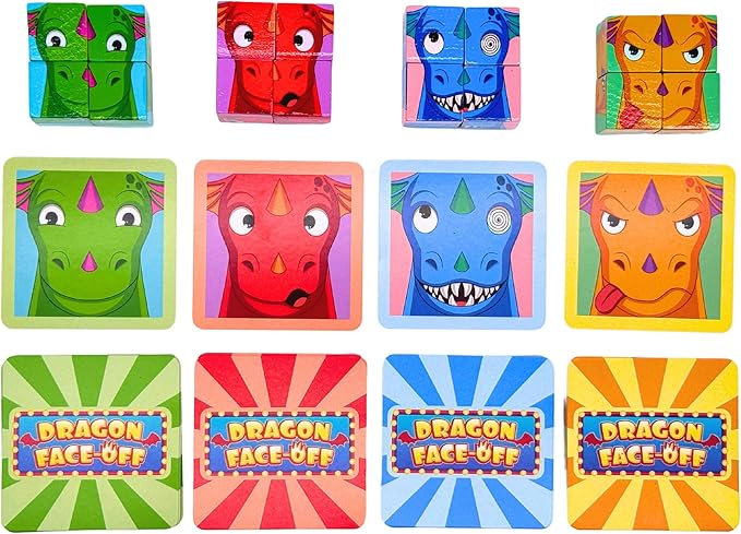 New Dragon Face Off Game - Fast-Paced Funny Faces Matching Game for Kids Ages 3 and Up, Exciting Hands-On Fun for Children